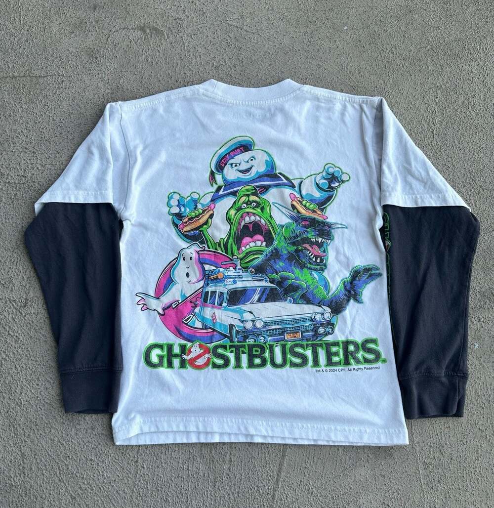 Abercrombie Kids Ghostbusters Relaxed Fit Double-Sleeve Graphic T-Shirt